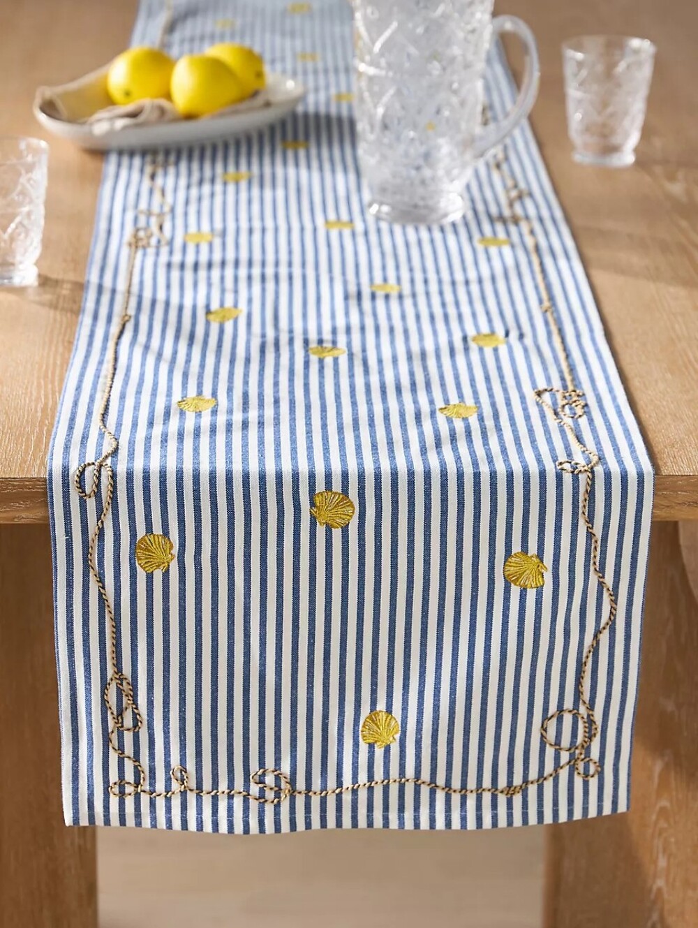 Anthropologie Nathalie Lete By the Sea Embroidered Table Runner